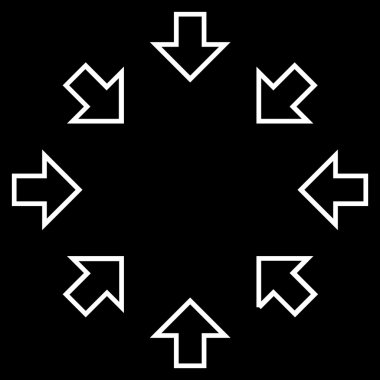 Basınç okları kontur vektör simgesi