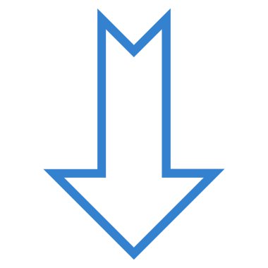 Kontur vektör simgesi aşağı ok