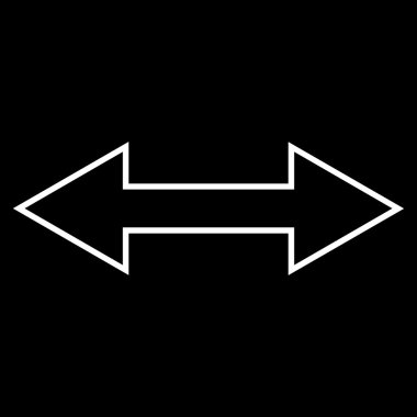 Yatay anahat vektör simgesi ters çevir