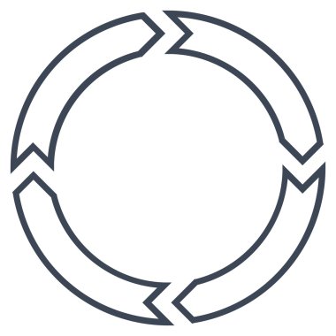 Döndürme daire ince çizgi vektör simgesi