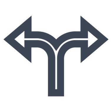 Birleşim sol sağ kontur vektör simgesi