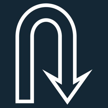 U dönüş ince çizgi vektör simgesi