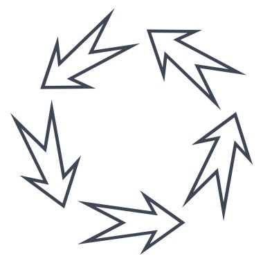 5-geri dönüşüm okları kontur vektör simgesi