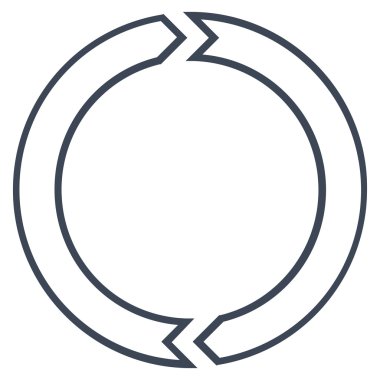 Döndürme daire ince çizgi vektör simgesi