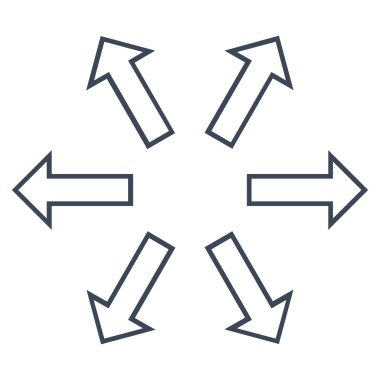 Radyal okları vektör simge kontur