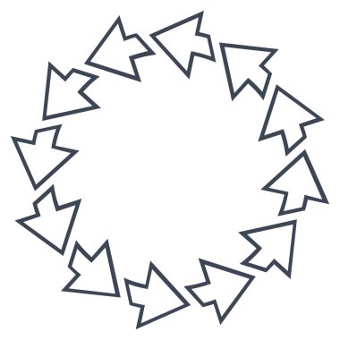 Döndürme oklarını vektör simge kontur