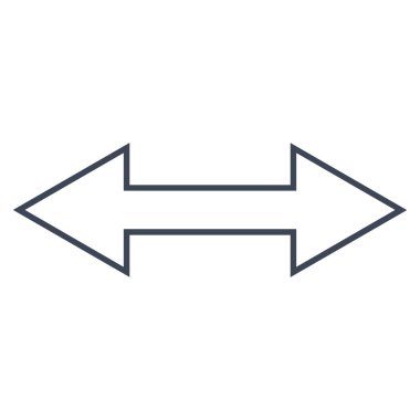 Yatay anahat vektör simgesi ters çevir