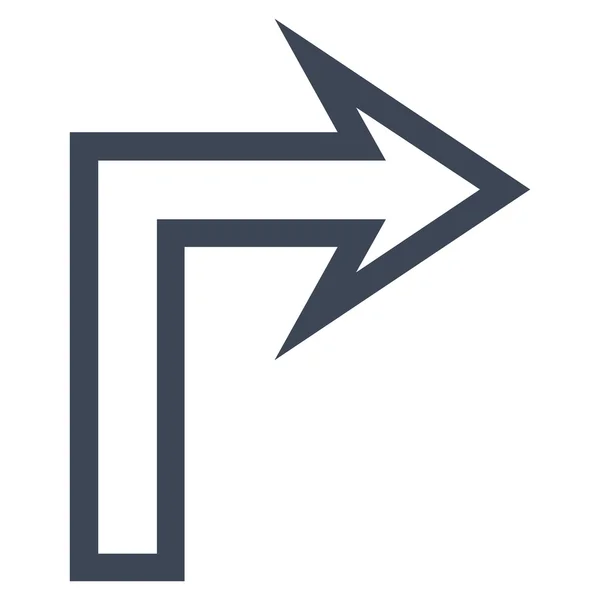 Tournez à droite Contour Vector Icon — Image vectorielle