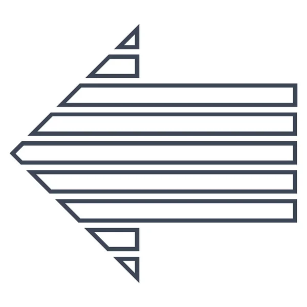 Streifenpfeil links dünne Linie Vektor-Symbol — Stockvektor
