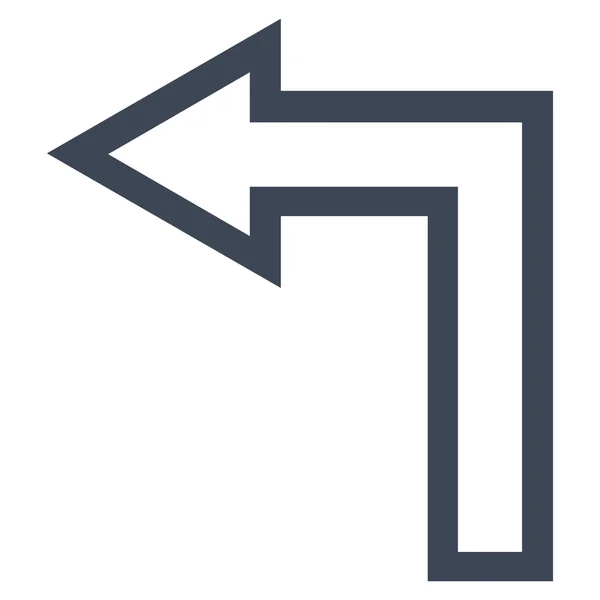 Turn Left Contour Vector Icon — Stock Vector