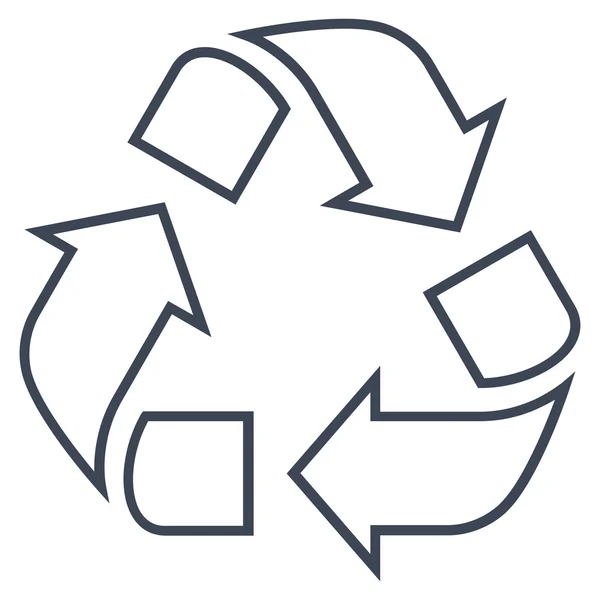 Thin Line Vektor-Symbol recyceln — Stockvektor