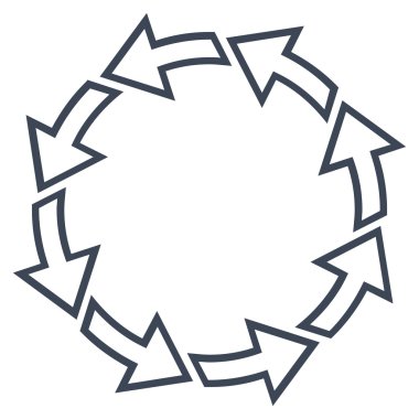 Döndürme oklarını satırı vektör simgesi ince