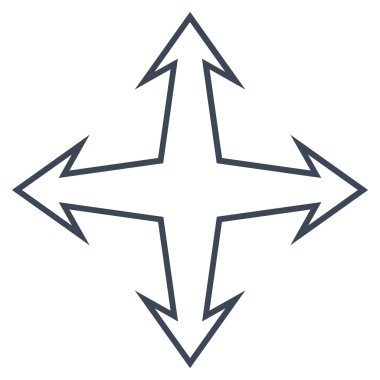 Kavşak okları satırı vektör simgesi ince