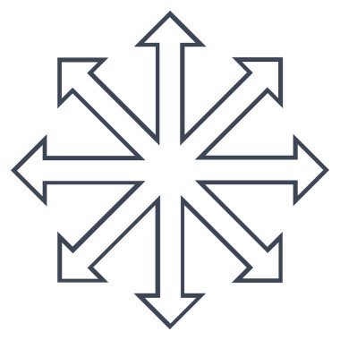 Oklar kontur vektör simge en üst düzeye çıkarmak