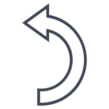 CCW ince çizgi vektör simge döndürmek