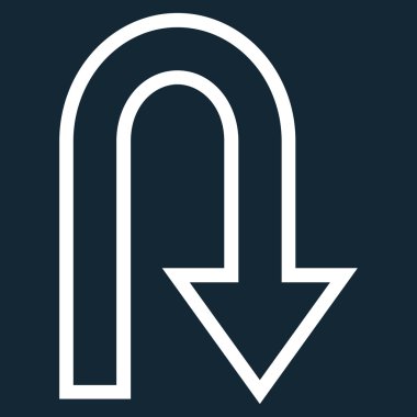 U dönüş kontur vektör simgesi