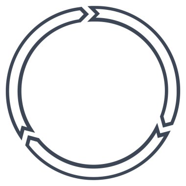 Döndürme daire ince çizgi vektör simgesi