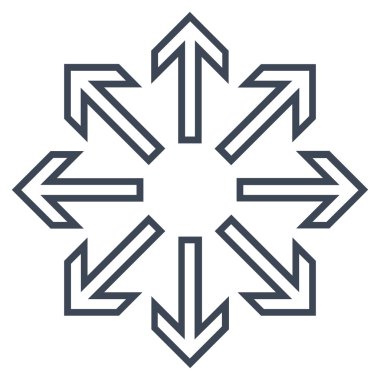 Oklar ince çizgi vektör simge patlayabilir