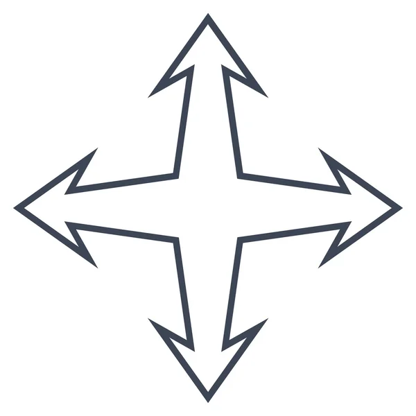 Korsningen pilar tunn linje vektor-ikonen — Stock vektor