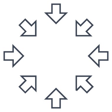 Basınç okları anahat vektör simgesi