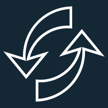 Update okları ince çizgi vektör simgesi