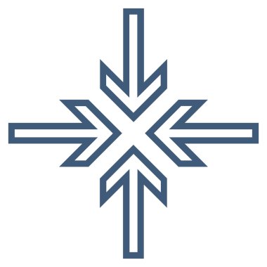 Oklar ince çizgi vektör simge içeriye doğru