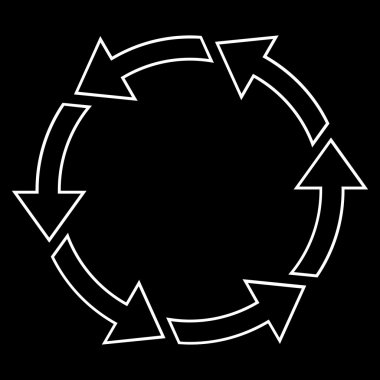 Döndürme Ccw anahat vektör simgesi