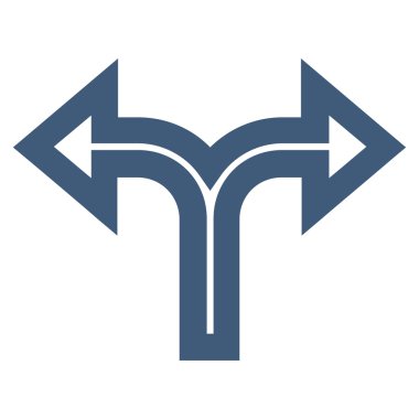 Birleşim sol doğru anahat vektör simgesi