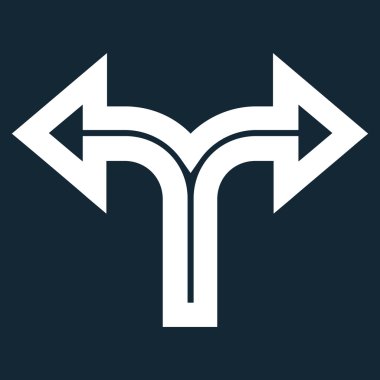 Birleşim sol doğru anahat vektör simgesi