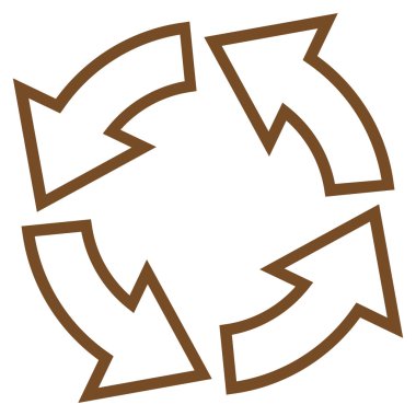 Döndürme oklarını anahat vektör simgesi