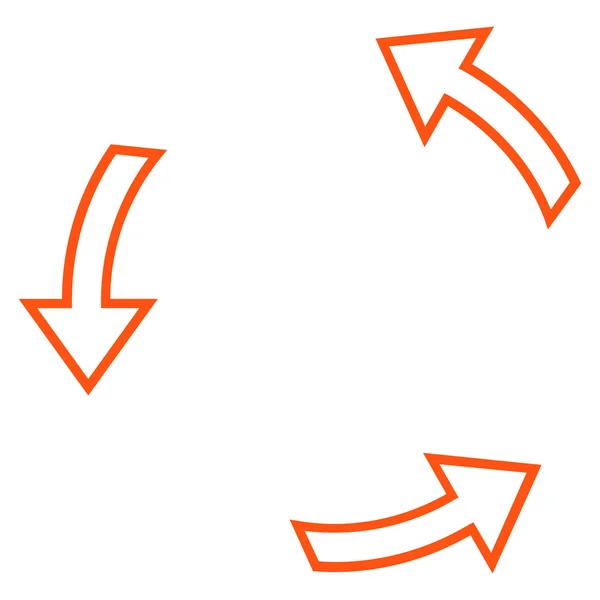 Icona vettoriale a linea sottile con frecce rotanti — Vettoriale Stock