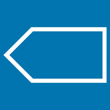 İşaretçi sol kontur vektör simgesi