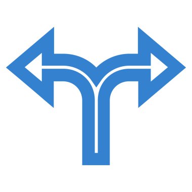 Birleşim sol sağ kontur vektör simgesi