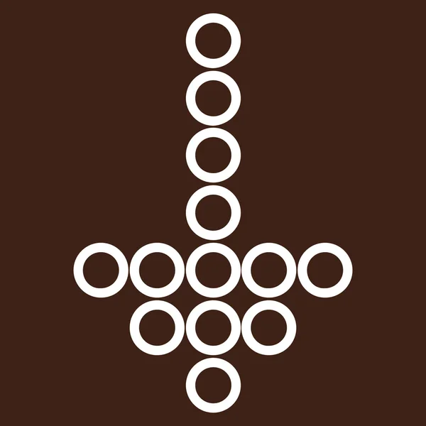 Cercle flèche vers le bas mince ligne vectorielle Icône — Image vectorielle