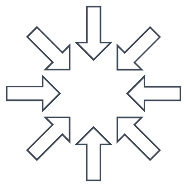 Setas de pressão fina linha vetor ícone —  Vetores de Stock