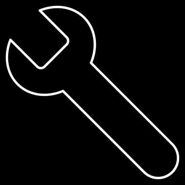 İngiliz anahtarı anahat vektör simgesi