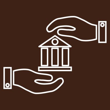 Banka hizmet anahat vektör simgesi