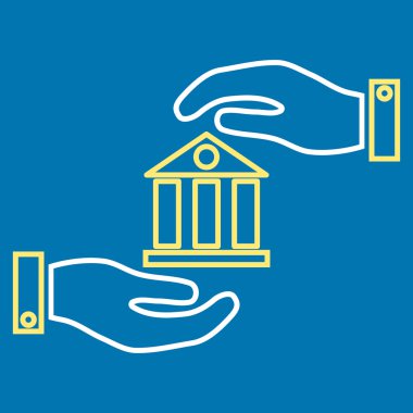 Banka hizmet anahat vektör simgesi