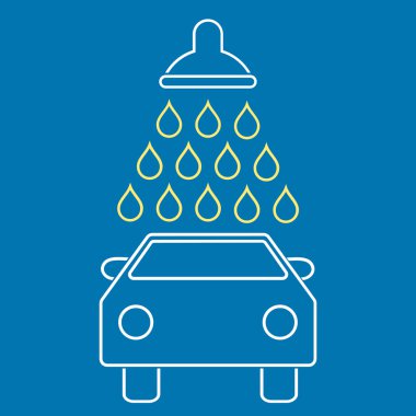 Araba duş anahat vektör simgesi