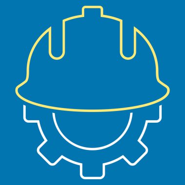 Geliştirme kask anahat vektör simgesi