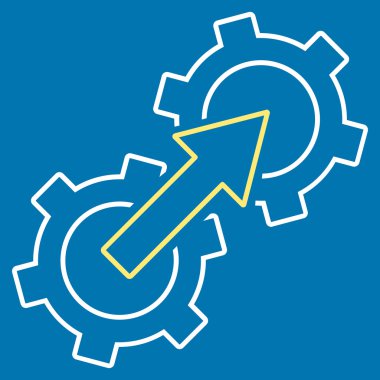 Dişli Tümleştirme anahat vektör simgesi