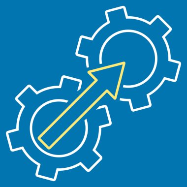 Dişli Tümleştirme anahat vektör simgesi