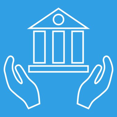 Banka hizmet anahat vektör simgesi