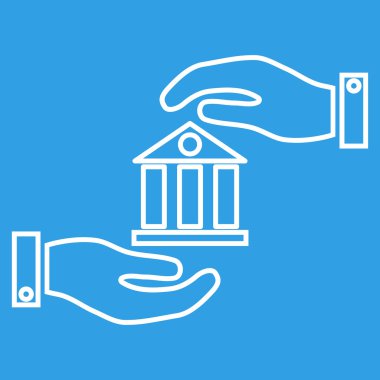 Banka hizmet anahat vektör simgesi