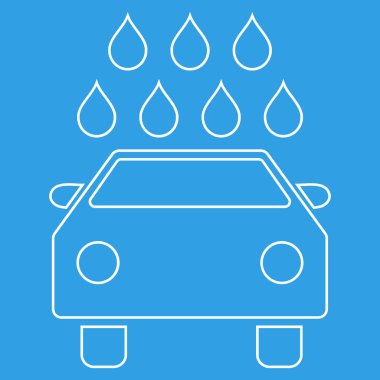 Araba duş anahat vektör simgesi