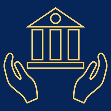 Banka hizmet anahat vektör simgesi