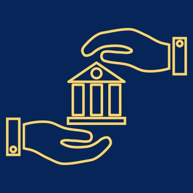 Banka hizmet anahat vektör simgesi