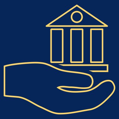 Banka hizmet anahat vektör simgesi