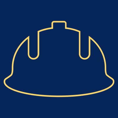 İnşaat kask anahat vektör simgesi