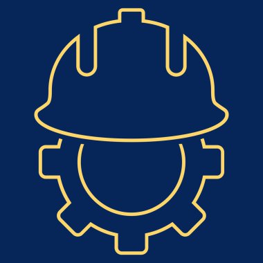 Geliştirme kask anahat vektör simgesi